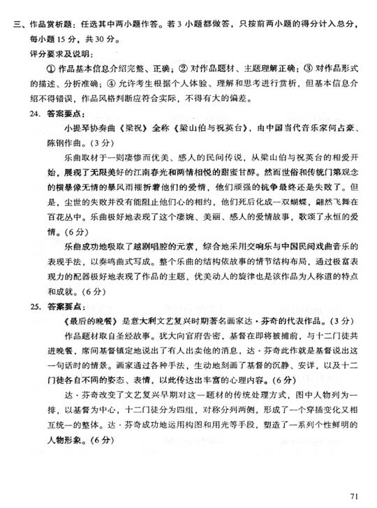 2006年成人高考专升本艺术概论试题及答案